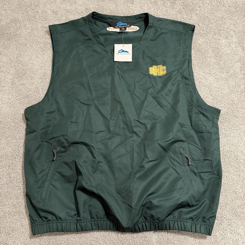 Vintage St Norbert College Green Knights Vest Mens XXL Pullover Windbreaker NWT